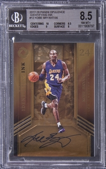 2017-18 Panini Opulence "Identifying Ink" #11-KBR Kobe Bryant Signed Card Jersey Numbered (#08/35) – BGS NM-MT+ 8.5/BGS 10
